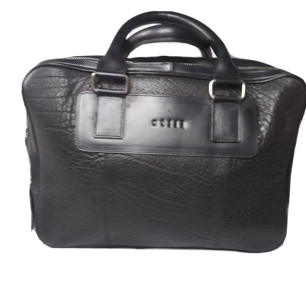 STILL Nordic Men's BRANDON Black  Leather Briefcase Computer Bag  Denmark